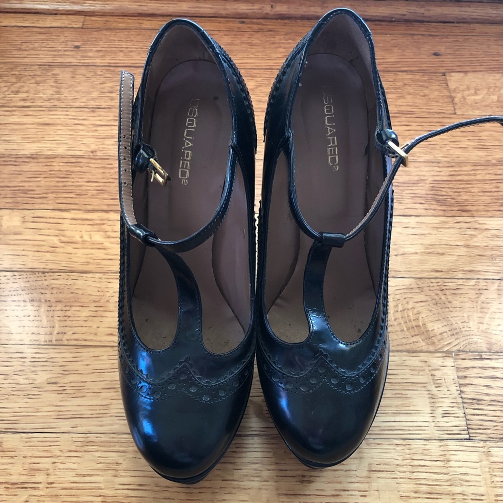 DSquared2 Mary Jane black wedges size 37